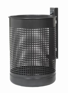 Rund-Abfallbehälter, gelocht, 50 Liter anthrazitgrau (RAL 7016)