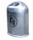 Ovaler Abfallbehälter mit Bodenentleerung anthrazitgrau (RAL 7016)