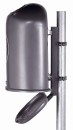 Ovaler Abfallbehälter mit Bodenentleerung anthrazitgrau (RAL 7016)