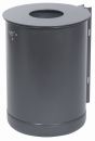 Abfallbehälter zur Wand- und Pfostenbefestigung, ungelocht, 50 Liter anthrazitgrau (RAL 7016)
