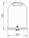 Ovaler Abfallbehälter mit Bodenentleerung und selbstschließender Federklappe anthrazitgrau (RAL 7016)