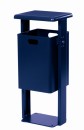 Rechteck-Standabfallbehälter, zum Aufdübeln Haube/Ständer pulverbeschichtet kobaltblau (RAL 5013)