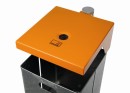 Rechteck-Abfallbehälter mit Abdeckhaube und Ascher, 40 Liter Haube/Schiene pulverbeschichtet anthrazit-eisenglimmer (DB 703)