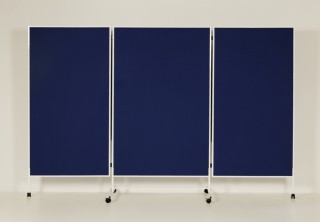 Raumteiler 100 x 180 cm, Textiloberflächen blau, dreiteilig