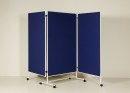 Raumteiler 100 x 180 cm, Textiloberflächen blau, dreiteilig