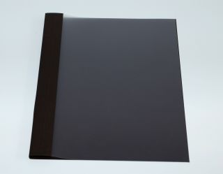 Ösenmappe, Lederstruktur, 3 mm, Farbe dunkelbraun, glasklare Folie, VPE= 100 St.