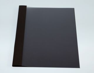 Ösenmappe, Lederstruktur, 8 mm, Farbe dunkelbraun, glasklare Folie, VPE= 100 St.