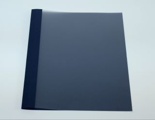 Ösenmappe, Lederstruktur, 5 mm, Farbe nachtblau, glasklare Folie, VPE= 100 St.
