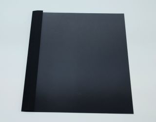 Ösenmappe, Lederstruktur, 5 mm, Farbe schwarz, glasklare Folie, VPE= 100 St.