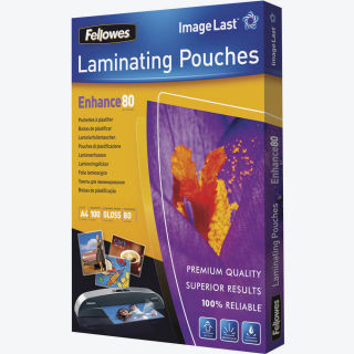 100 Fellowes Enhance80 ImageLast Laminierfolien glänzend für A4 80 micron