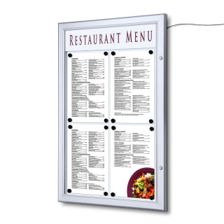 SCZ - Outdoor LED Menu Case 4 x A4, Speiseschaukasten, Hochformat