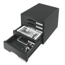 LEITZ Schubladenbox Plus  schwarz 52110095, DIN A4 mit 5...