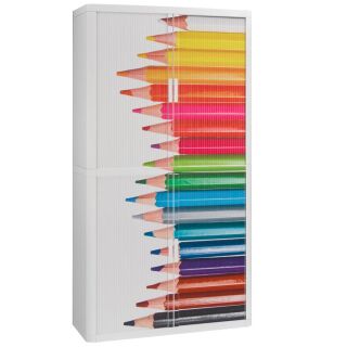 PAPERFLOW easyOffice Rollladenschrank Stifte ohne Fachböden 110,0 x 41,5 x 204,0 cm
