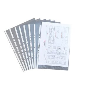 DURABLE Prospekthüllen DIN A3 quer transparent genarbt 0,12 mm, 10 St.