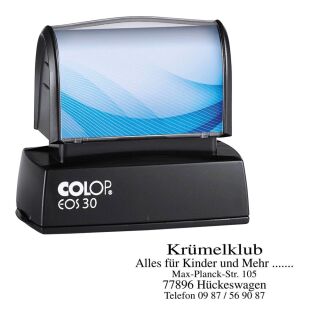 COLOP Textstempel, individualisierbar EOS 30 selbstfärbend blau, schwarz, rot ohne Logo, 1 St.