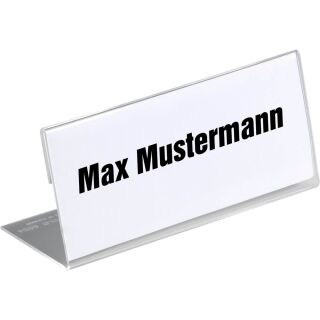 DURABLE Tischnamensschilder 8054-19 transparent 15,0 x 6,1 cm, 10 St.