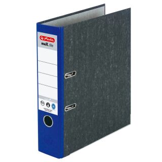 herlitz maX.file nature Ordner blau marmoriert Karton 8,0 cm DIN A4, 1 St.