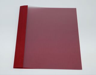 Ösenmappe, Lederstruktur, 4 mm, Farbe rot, glasklare Folie, VPE= 100 St.