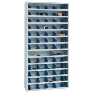 Gürkan Stahlschrank 110666 lichtgrau, blau 12 Fachböden 100,0 x 40,0 x 198,0 cm, aufgebaut, 1 St.