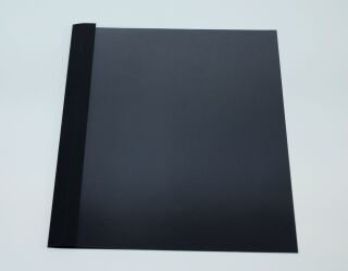Ösenmappe, Lederstruktur, 8 mm, Farbe schwarz, glasklare Folie, VPE= 100 St.