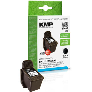 KMP H29  schwarz Druckerpatrone kompatibel zu HP 21XL (C9351AE)