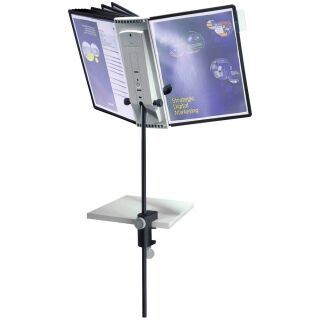 DURABLE Sichttafelsystem SHERPA® Display System desk clamp 10 581800 DIN A4 schwarz mit 10 St. Sichttafeln, 1 St.