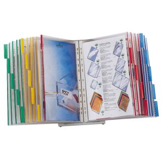 DURABLE Sichttafelsystem Tischständer 568800 DIN A4 farbsortiert mit 20 St. Sichttafeln, 1 St.