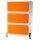 PAPERFLOW easyBox Rollcontainer weiß, orange 3 Auszüge 39,0 x 43,6 x 64,2 cm
