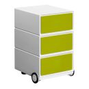 PAPERFLOW easyBox Rollcontainer weiß, grün 3 Auszüge 39,0 x 43,6 x 64,2 cm