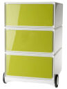 PAPERFLOW easyBox Rollcontainer weiß, grün 3 Auszüge 39,0 x 43,6 x 64,2 cm