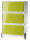 PAPERFLOW easyBox Rollcontainer weiß, grün 3 Auszüge 39,0 x 43,6 x 64,2 cm