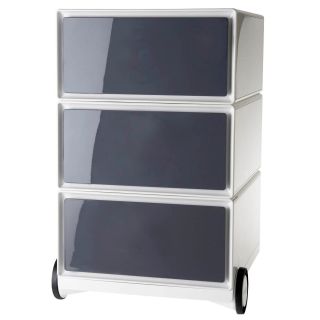 PAPERFLOW easyBox Rollcontainer weiß, grau 3 Auszüge 39,0 x 43,6 x 64,2 cm