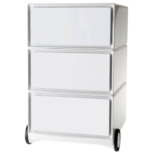 PAPERFLOW easyBox Rollcontainer weiß 3 Auszüge 39,0 x 43,6 x 64,2 cm
