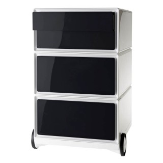 PAPERFLOW easyBox Rollcontainer weiß, schwarz 4 Auszüge 39,0 x 43,6 x 64,2 cm