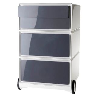 PAPERFLOW easyBox Rollcontainer weiß, grau 4 Auszüge 39,0 x 43,6 x 64,2 cm