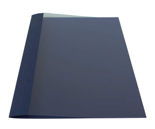Ösenmappe, Leinenstruktur, 6 mm, Farbe nachtblau, glasklare Folie, VPE= 100 St.