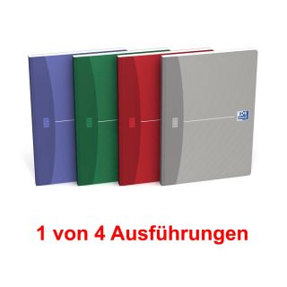 OXFORD Notizbuch Office Essentials DIN A5 kariert, blau/grün/rot/grau Softcover 192 Seiten