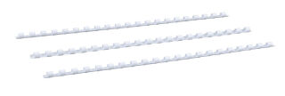 Plastikbinderücken, US-Teilung, Farbe: Weiß, Durchmesser = 6 mm, VPE 100 St.