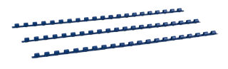 Plastikbinderücken, US-Teilung, Farbe: Blau, Durchmesser = 6 mm, VPE 100 St.