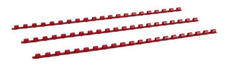 Plastikbinderücken, US-Teilung, Farbe: Rot, Durchmesser = 8 mm, VPE 100 St.