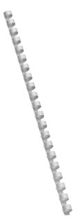 Plastikbinderücken, US-Teilung, Farbe: Weiß, Durchmesser = 10 mm, VPE 100 St.