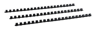 Plastikbinderücken, US-Teilung, Farbe: Schwarz, Durchmesser = 12 mm, VPE 100 St.