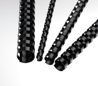 100 Plastikbinderücken 12 mm in der Farbe schwarz Binderinge originalverpackt 