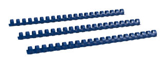 Plastikbinderücken, US-Teilung, Farbe: Blau, Durchmesser = 14 mm, VPE 100 St.