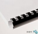 Plastikbinderücken, US-Teilung, Farbe: Schwarz, Durchmesser = 19 mm, VPE 50 St.