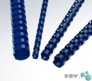 Plastikbinderücken, US-Teilung, Farbe: Blau, Durchmesser = 19 mm, VPE 50 St