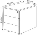 Kerkmann Rollcontainer weiß 3 Auszüge 42,0 x 60,0 x 54,0 cm