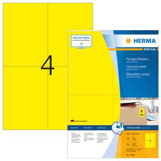 HERMA Etiketten 4396 gelb 105,0 x 148,0 mm, 100 Blatt