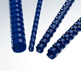 Plastikbinderücken, US-Teilung, Farbe: Blau, Durchmesser = 22 mm, VPE 50 St.