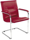 Nowy Styl Besucherstühle Rumba RUMBA CHROM V79N rot Kunstleder, 2 St.